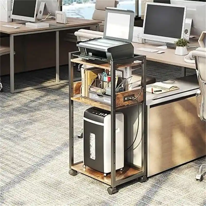 3-Tier Movable Printer Stand - 19Dx 14Wx 40H