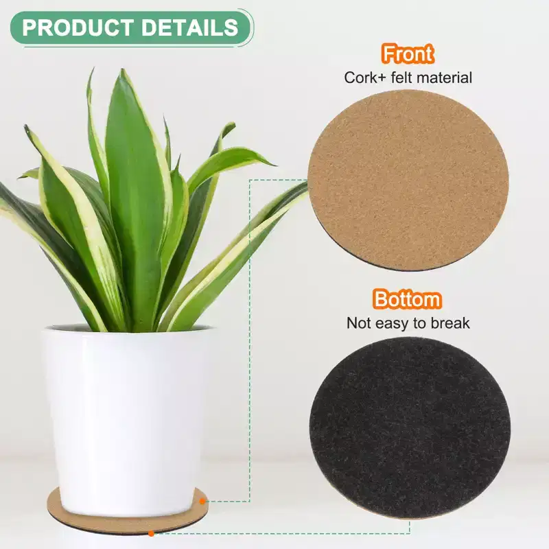 Unique Bargains Multipurpose Use Durable Lightweight Non-slip Plant Coaster Mat 5 Pcs