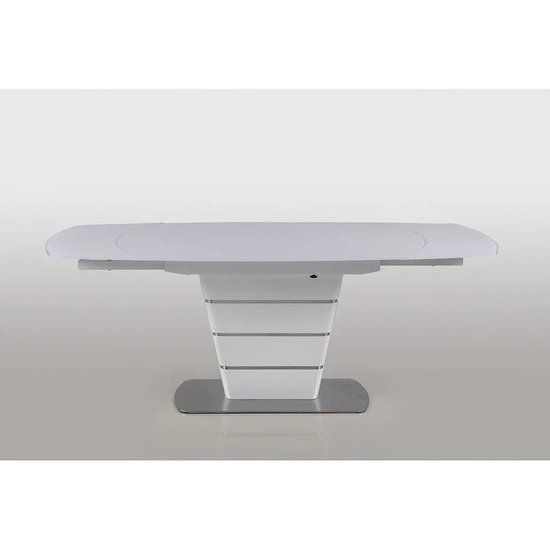 White Starphire Glass 5-Piece Dining Set - Modern Style