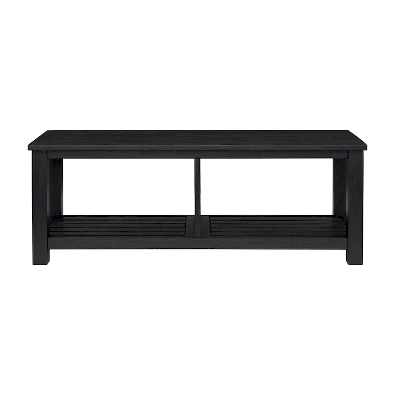 Brown / Drifted Sand / Alto Black Solid Acacia Wood TV Bench, Single