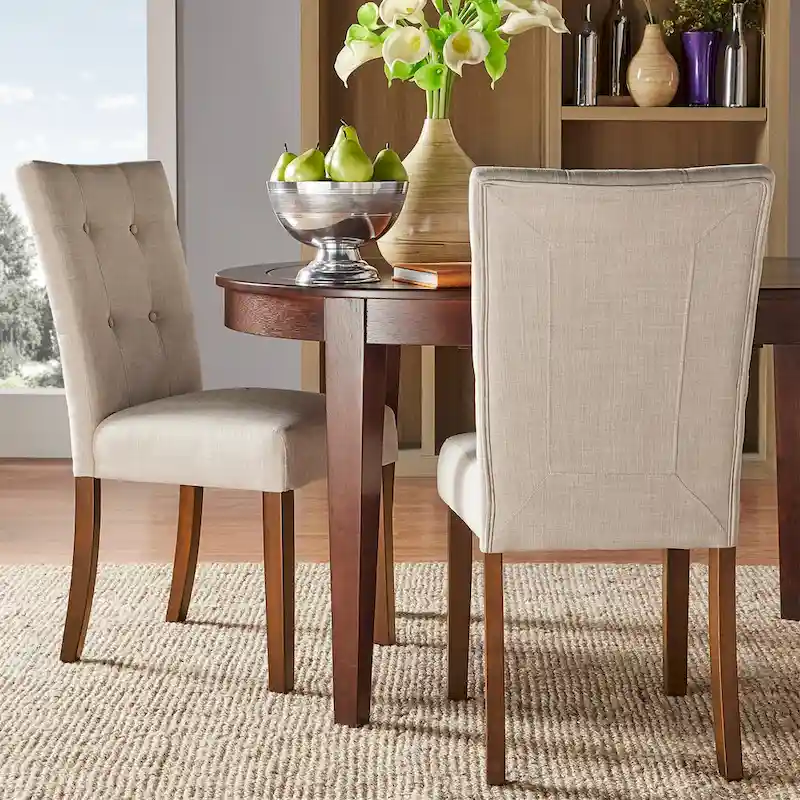 Button-Tufted Upholstered Dining Chair – Set of 2