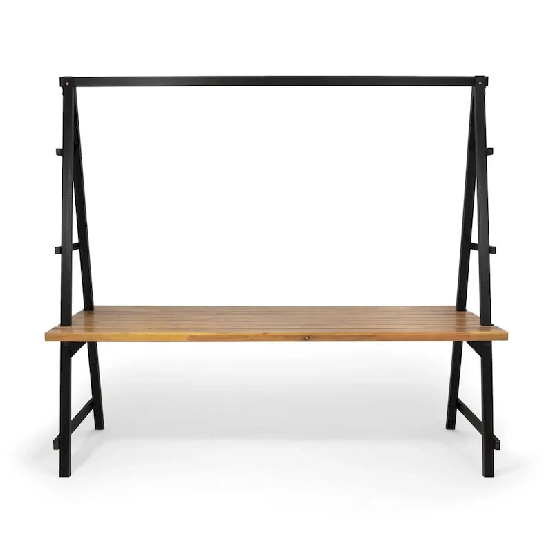 Huckleberry Outdoor Acacia Wood 88.5  Dining Table with Plant Hanger by Christopher Knight Home - 88.50  L x 39.50  W x 80.00  H