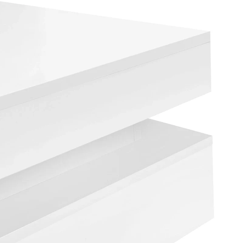 High Gloss Coffee Table with 4 Drawers - 2-Tier