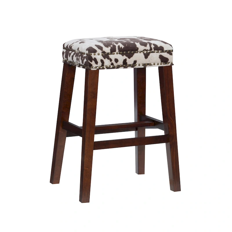 Ian Brown Cow Print Bar Stool