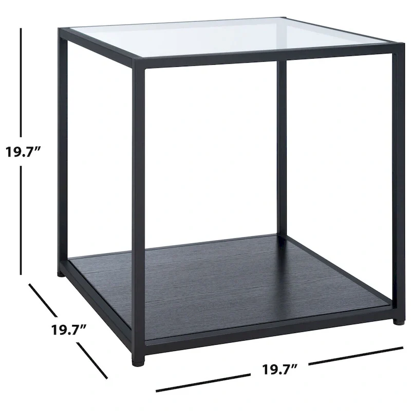 SAFAVIEH Arminta Square Lower Shelf Accent End Table - 19.7 W x 19.7 L x 19.7 H - 20Wx20Dx20H