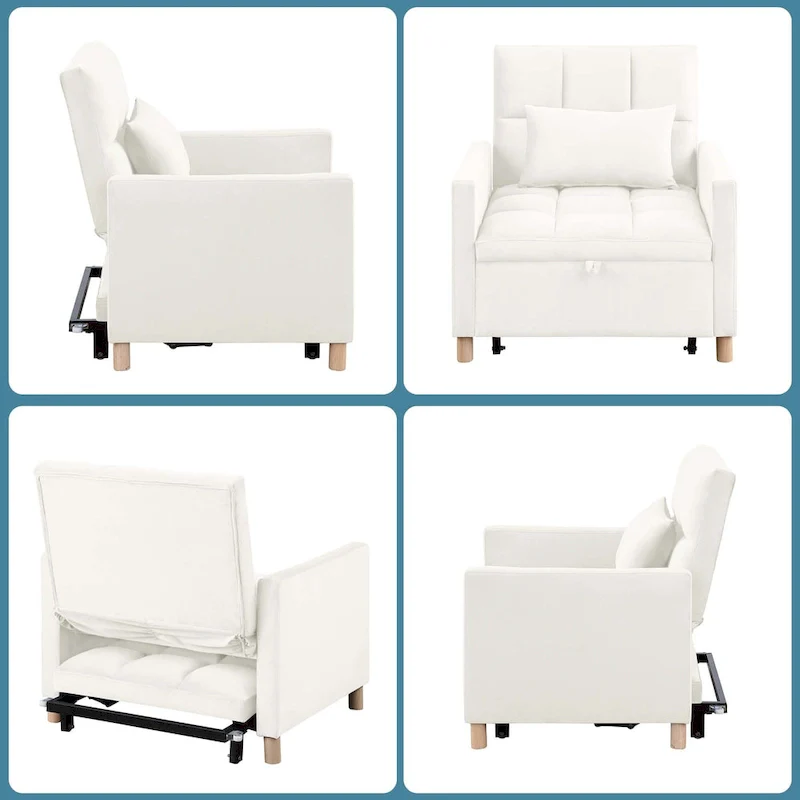 Aukfa Sleeper Chair Bed Convertible Single Sofa Chair with Pillow