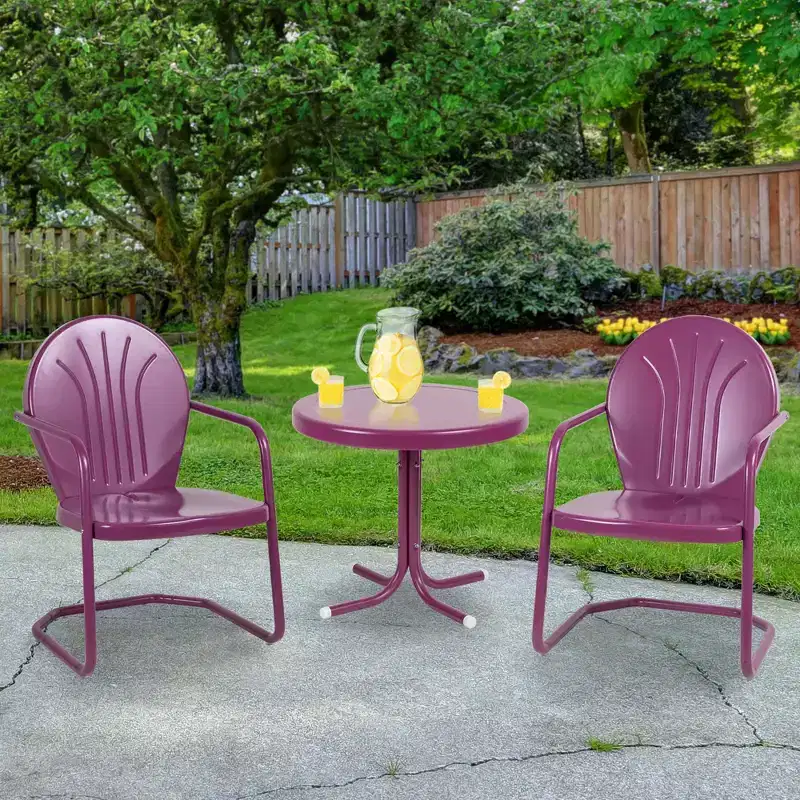 Northlight 22 Outdoor Retro Tulip Side Table, Purple