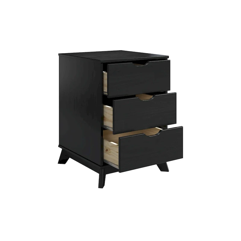 Purcell Wood 3 Drawer Nightstand