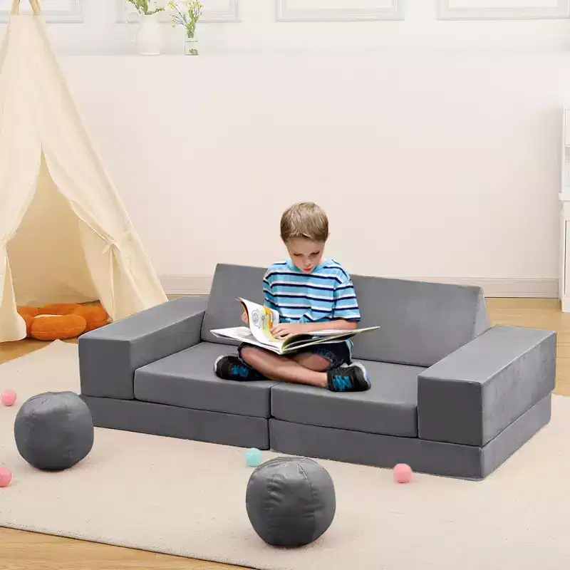 12-Piece Kids Modular Play Couch  Toddler Sectional Sofa for Playroom & Bedroom