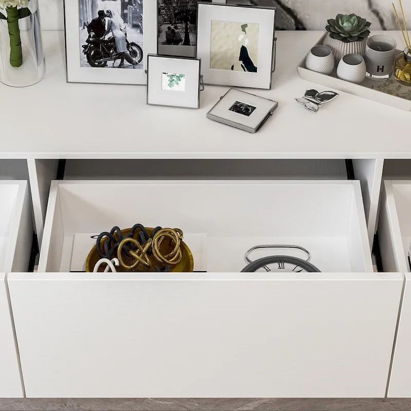 Wall Floating Media Consoles Hanging TV Console With Light TV Stand