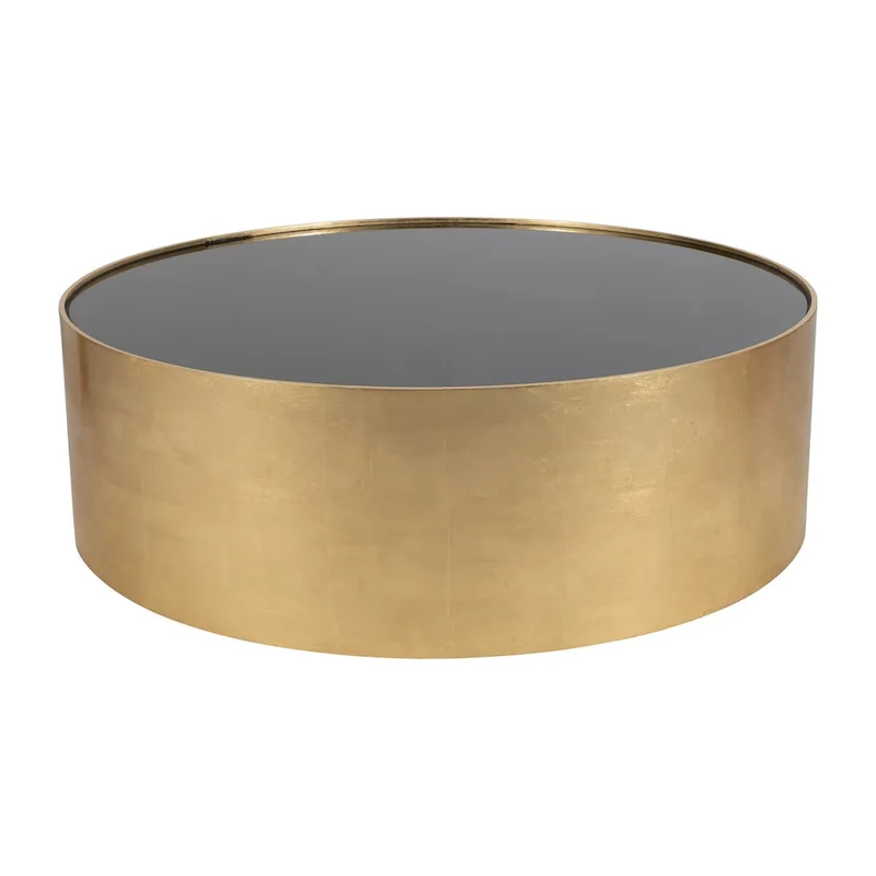 Sagebrook Home Modern Glam Wood Round Glass Coffee and End Table