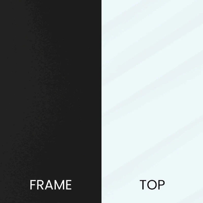 Glass Living Room Coffee Table with Round Metal Frame