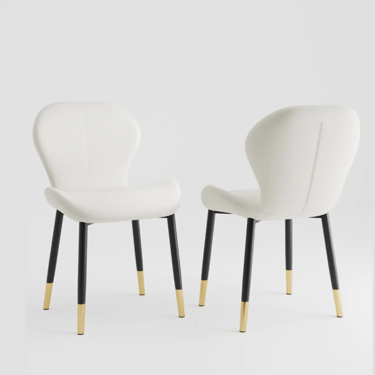 Modern Wingback Faux Leather Upholstered Dining Chair