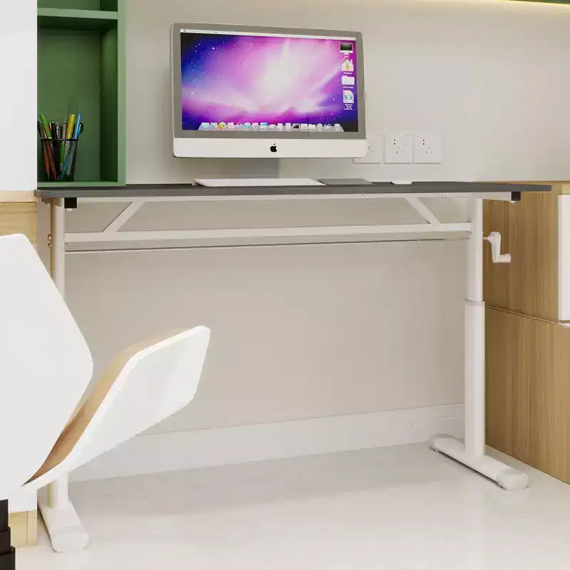 Okak 47.24IN Height-Adjustable Long Desk, Computer Desk with Multi-Purpose Design, Writing Desk for Living Room, Office, Classroom