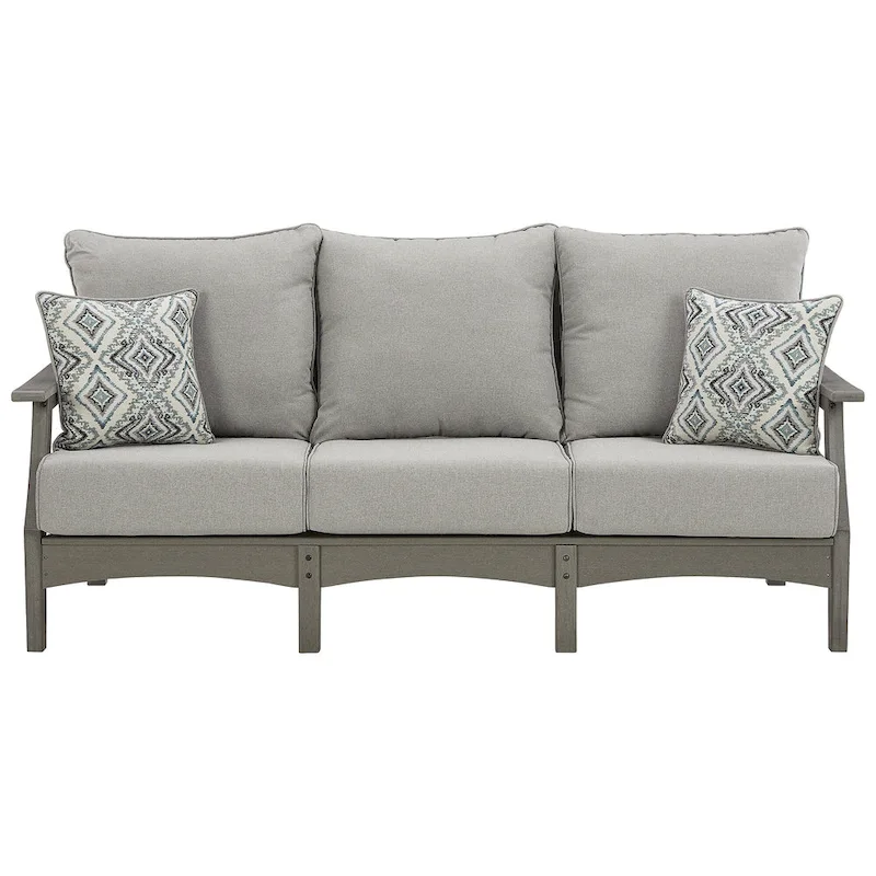 Signature Design by Ashley Visola Outdoor Poly All Weather Sofa with Cushion