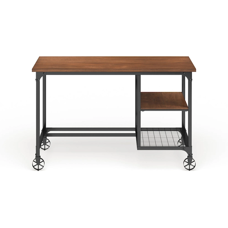 Ursa Industrial Oak 48-inch Metal Computer Desk by Furniture of America