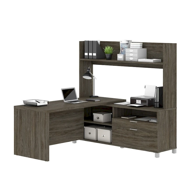 Pro-Linea L-Desk with Open hutch