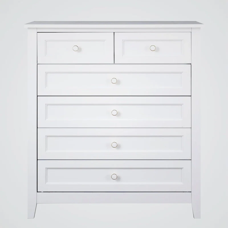 Solid Wood Spray-painted 6 Drawer Chest