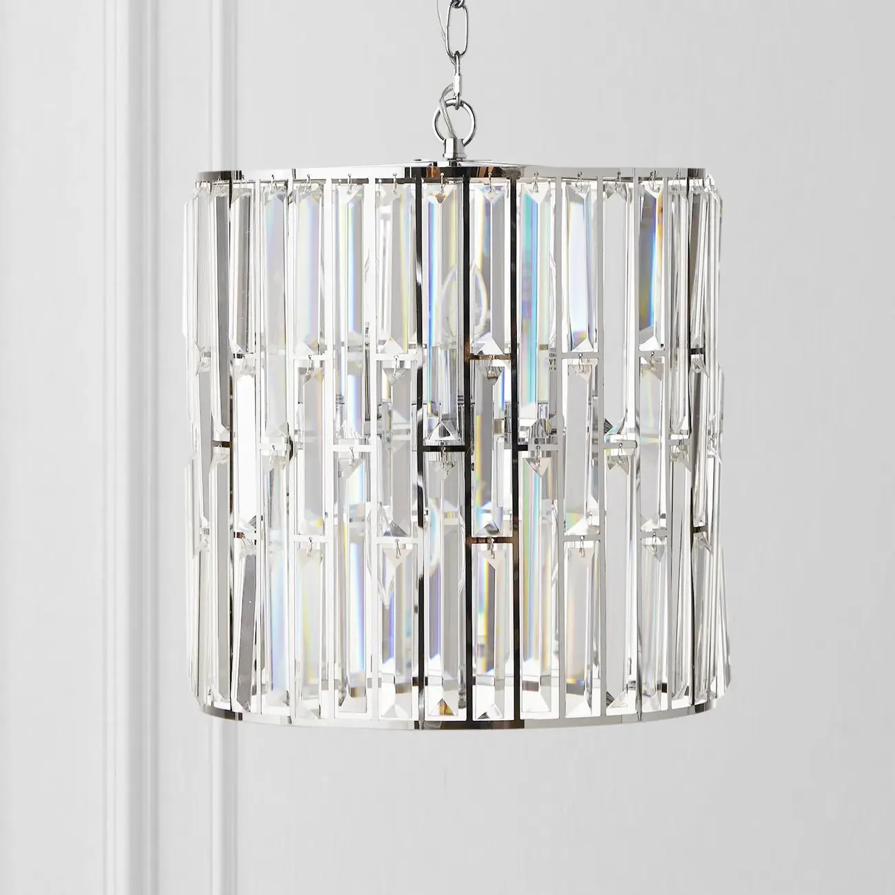 Modern Drum Crystal Glass Pendant Light