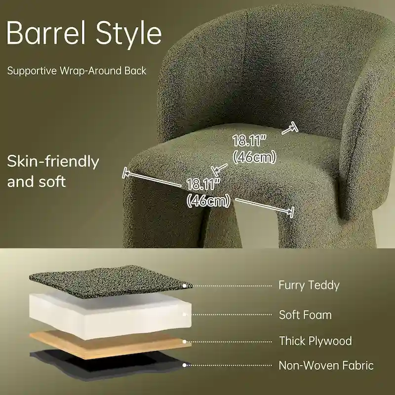 Barrel Dining Sofa Chairs Upholstered-Fully Wrapped