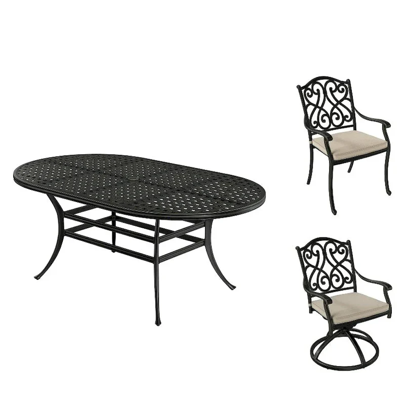 8 - Person Elliptical Outdoor Dining Set with Cushions