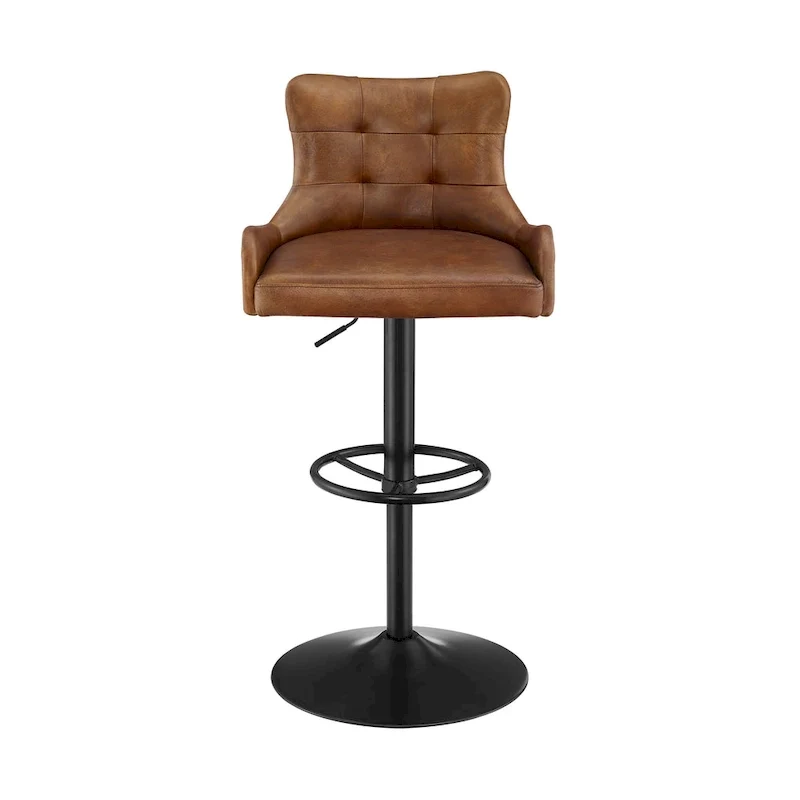 Art Leon Genuine Leather Bar Stool with Adjustable Height