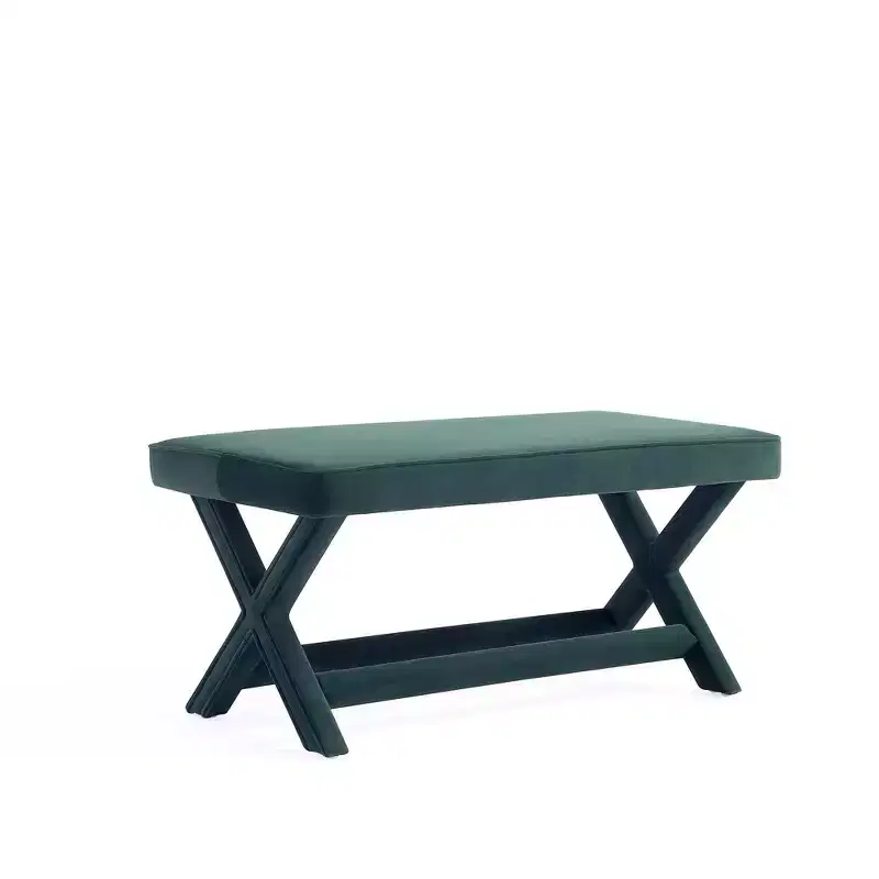 Manhattan Comfort Abigail Velvet Upholstered Double Ottoman