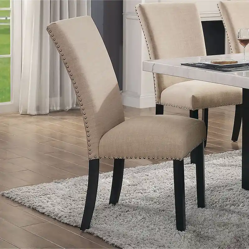 Furniture of America Cots Modern Nailhead Dining Side Chairs (Set of 2)