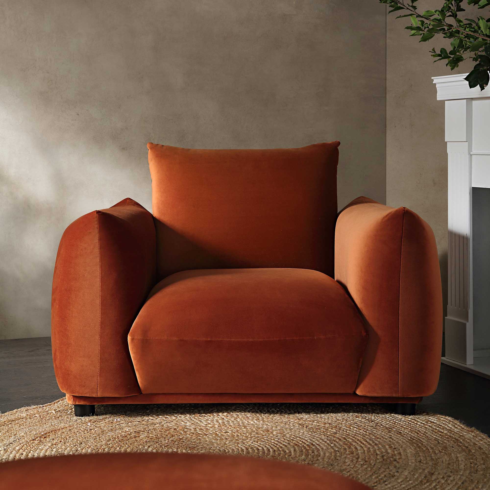 Armchair, Rust Velvet
