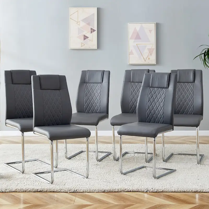 Modern dining chairs leather soft cushion seats