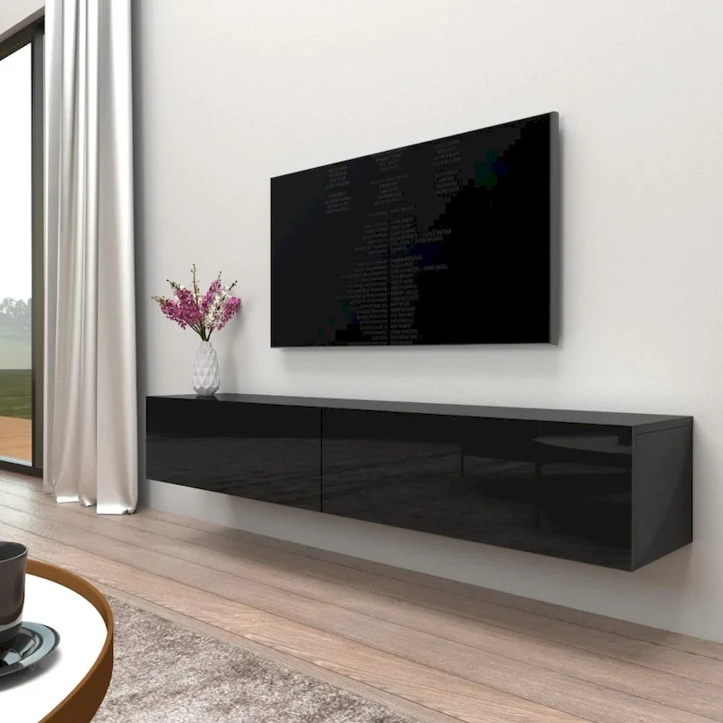 Berno 71-in. Modern Glossy Wall-mounted Floating TV Stand