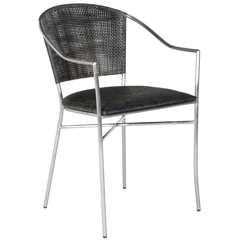 SAFAVIEH Jullieta Black Arm Chair (Set of 2) - 21  W x 22.3  L x 33.5  H - 21Wx22Dx34H