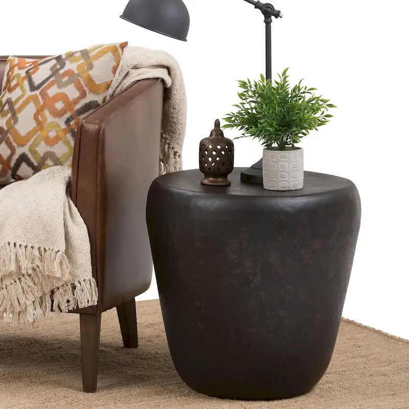 Industrial Metal Accent Side Table, Fully Assembled - 20 W x 20 D x 22 H