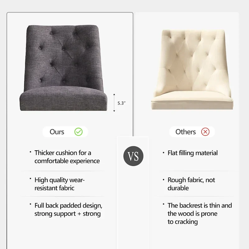 Home Computer Office Chair with Wheels Adjustable Height, Linen Fabric Upholstered Chair Swivel