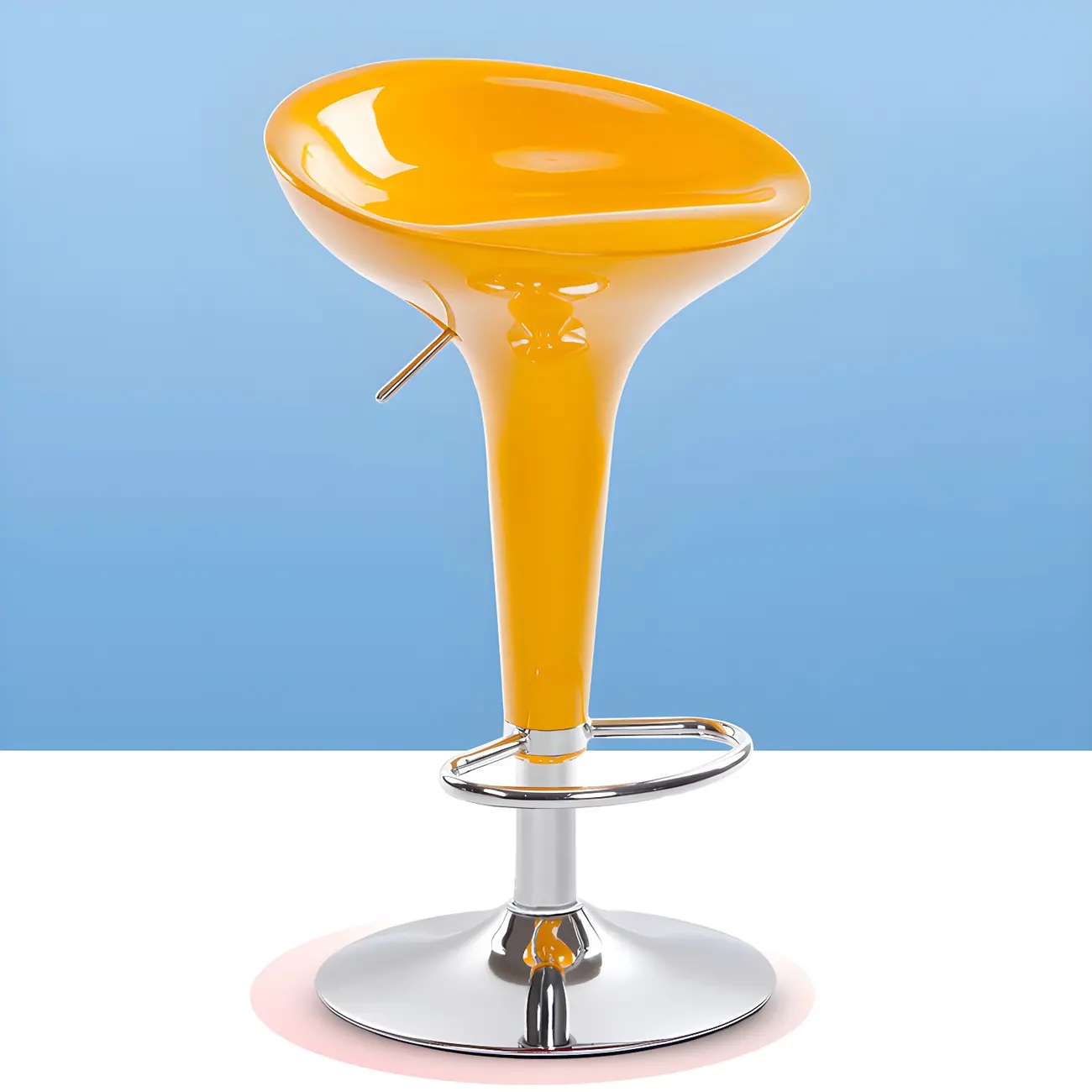 Plastic Chrome Swivel Bar Stool Height Adjustable