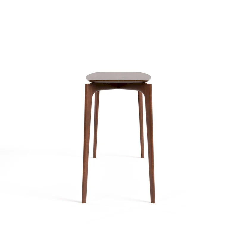 Furniture of America Shaw Mid-century 5-Piece Walnut Wood Counter Height Table Set with 4 Chairs