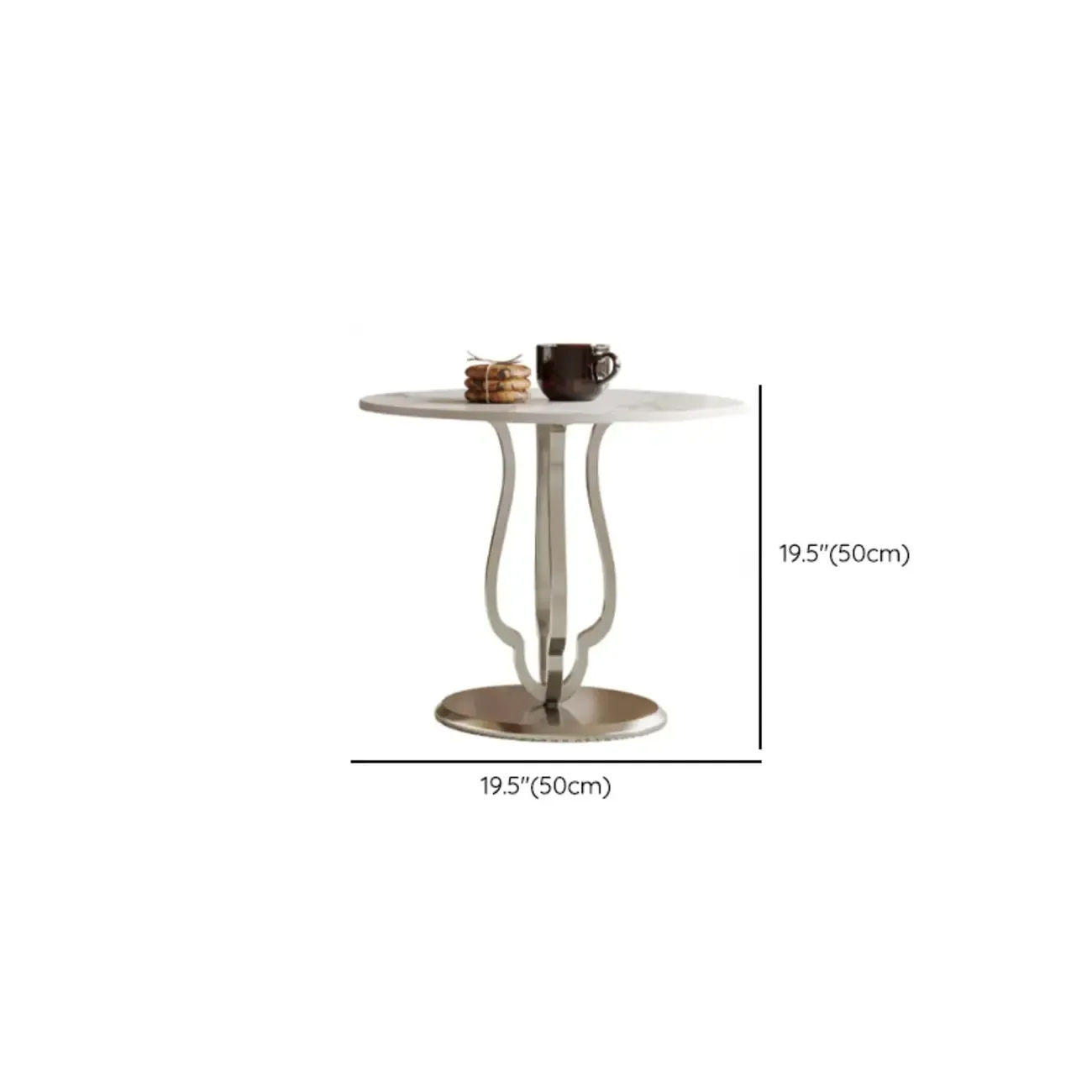 Metal Base Nesting Brown Wood Round Drawer Coffee Table