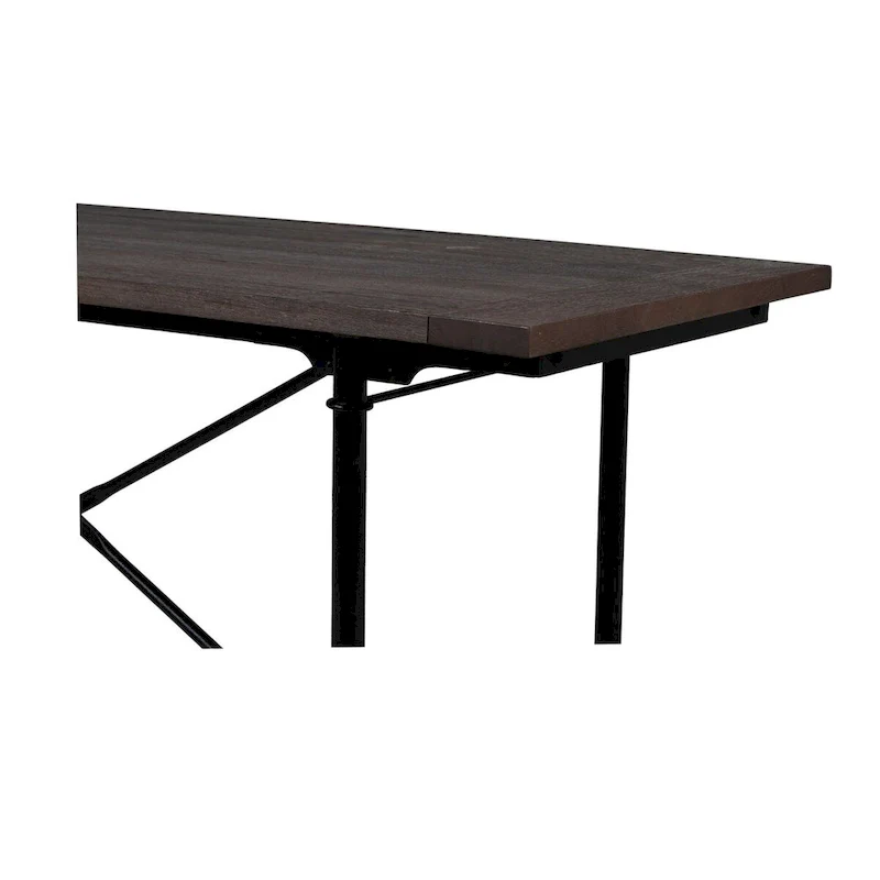 Conway 66-inch Industrial Wheeled Trestle Table - Mango Wood & Metal