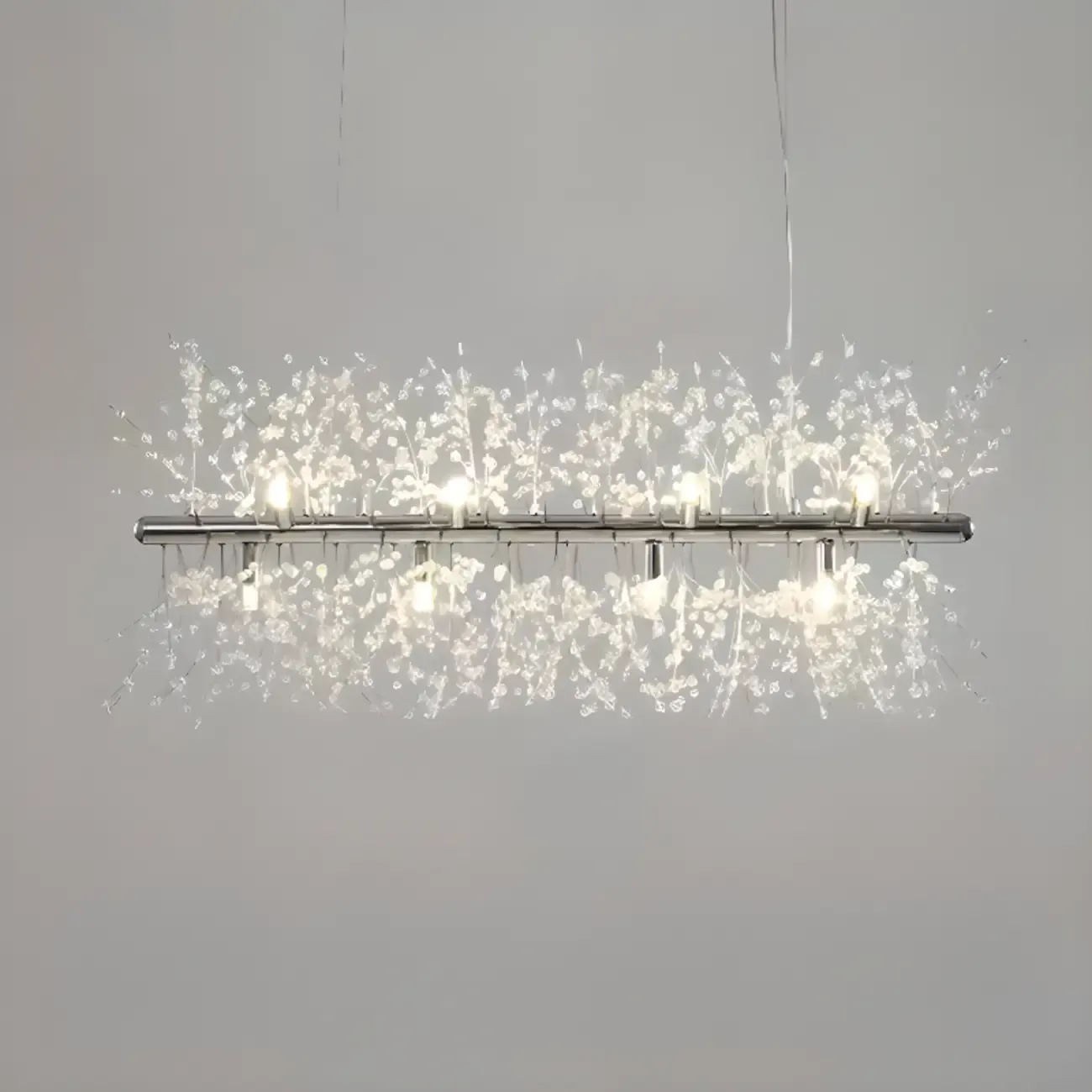 Golden Geometric Crystal Island Light Adjustable Hanging Length