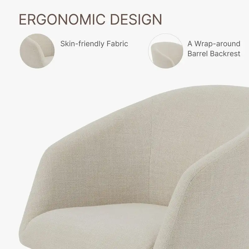 Evie Modern Upholstered Fabric Swivel Dining Chair