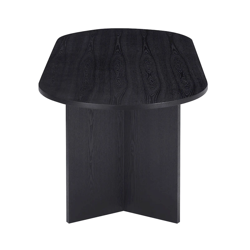 Black Oval Wood Kitchen Dining Table