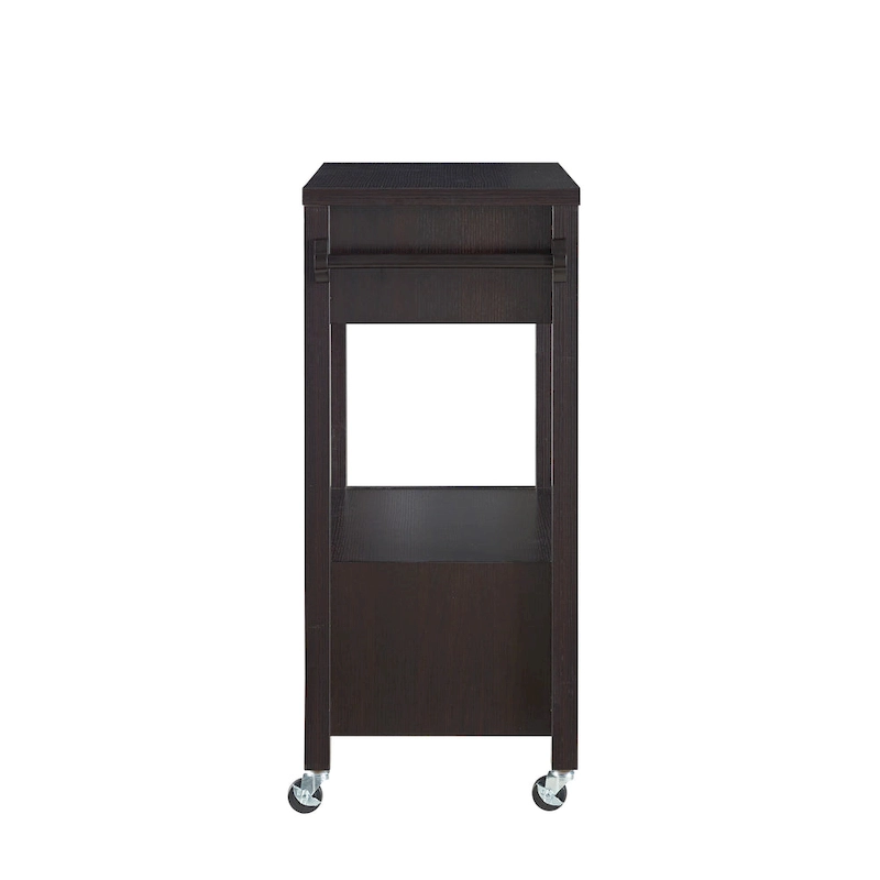 Newsom Modern 2-Drawer Caster Serving Cart with Towel Bar by Furniture of America