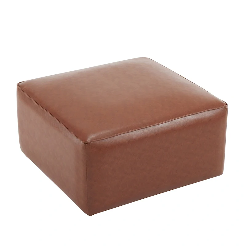 Christopher Knight Home - Yzabella Faux Leather Square Ottoman