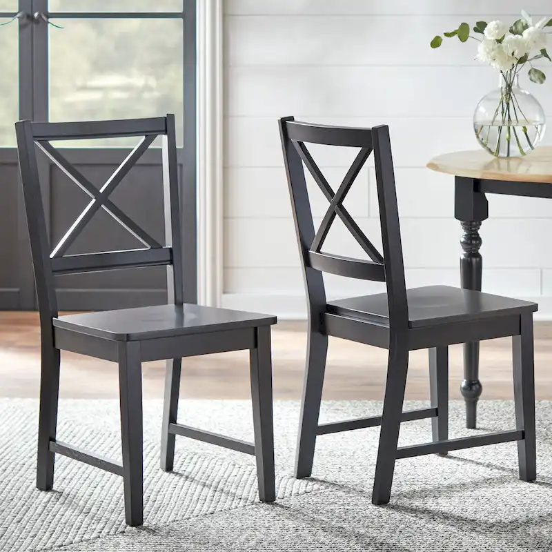 Simple Living Solid Wood Crossback Dining Chairs (Set of 2)