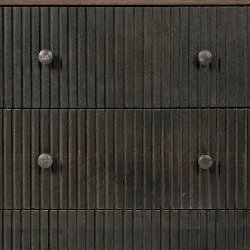 Grace Two-Tone Brown Solid Wood 6 Drawer Sideboard - 70.0L x 18.0W x 31.0H