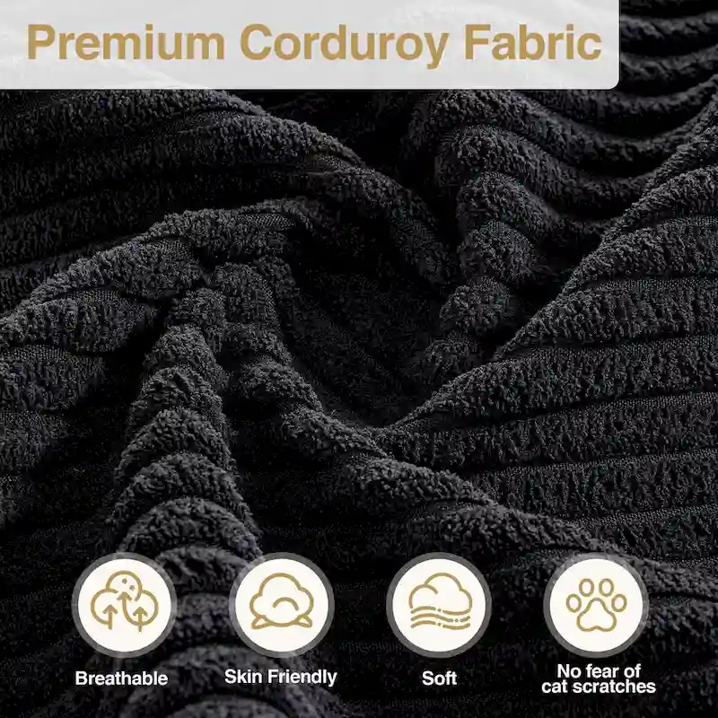 HOOOWOOO L-Shaped Upholstered Sofa Couch with Metal Legs