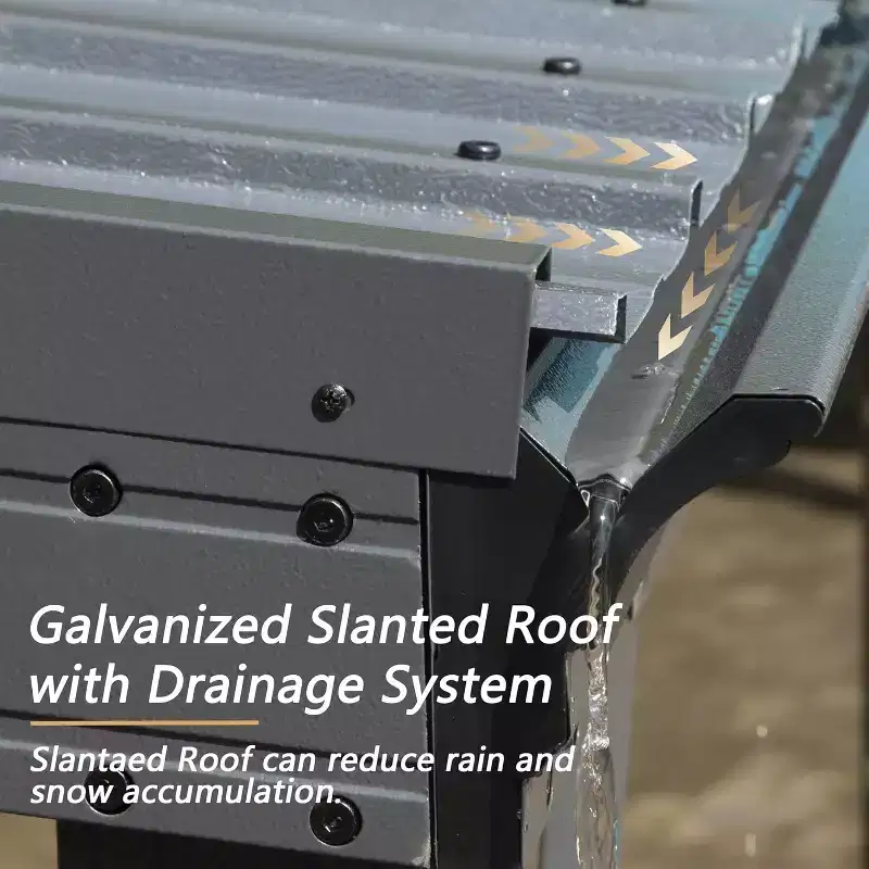 GDFStudio Spencer Patio Wall Mounted Galvanized Steel Pergola with Upgraded Drainage System