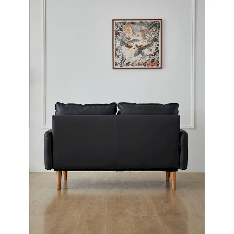 Faux leather 70 Square Arm Sofa