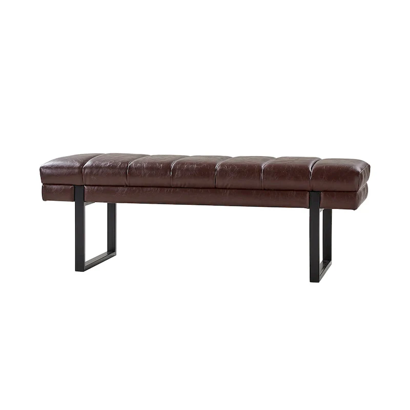 Laurens Modern 52.5  Channel Tufted Bench with Mental Legs by HULALA HOME