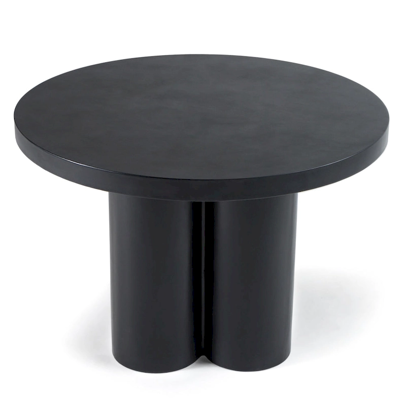 Modrest Bruni Modern Black Concrete Round Dining Table